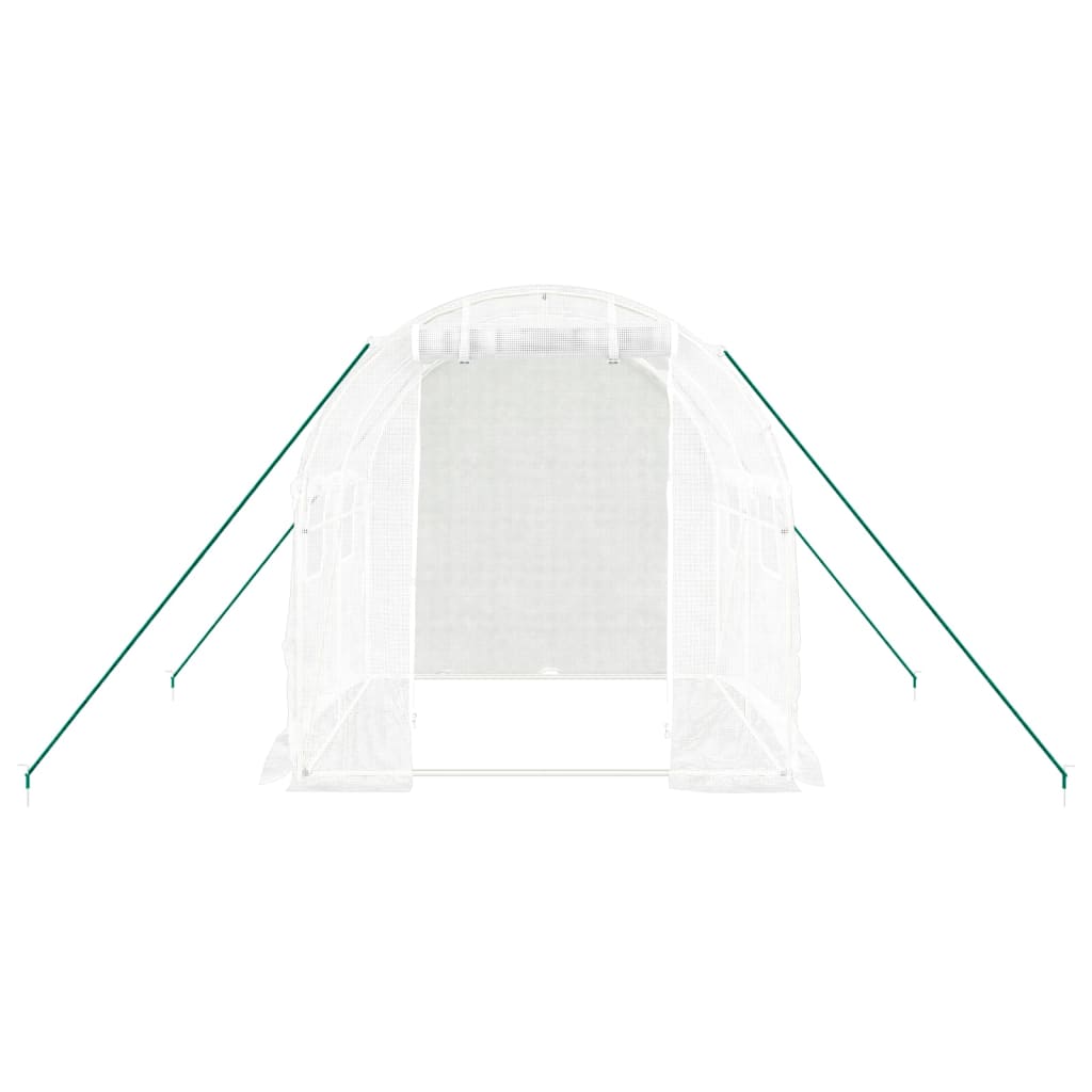 vidaXL Оранжерия със стоманена рамка бяла 4 м² 2x2x2 м