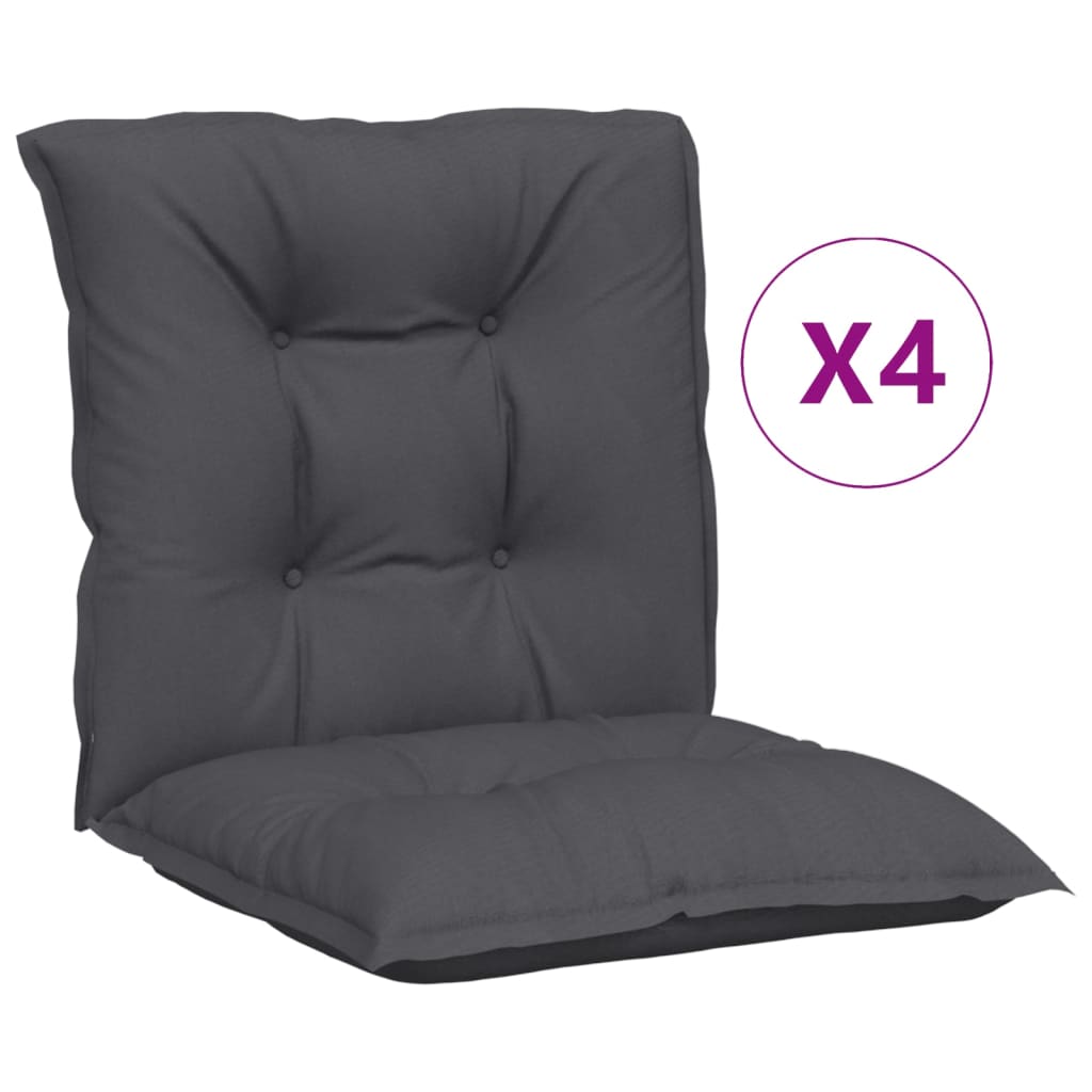 vidaXL Възглавници за градински столове 4 бр антрацит 100x50x7 см плат