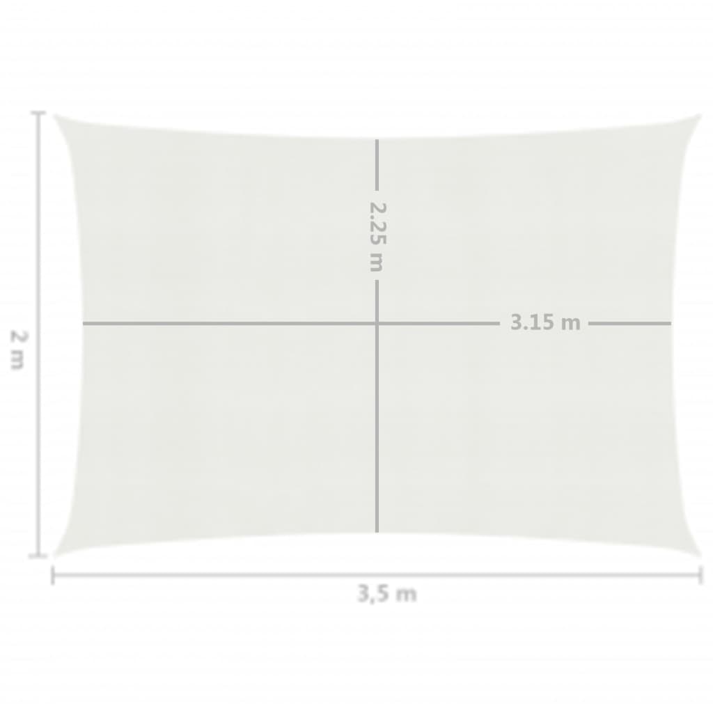 vidaXL Платно-сенник, 160 г/м², бяло, 2x3,5 м, HDPE
