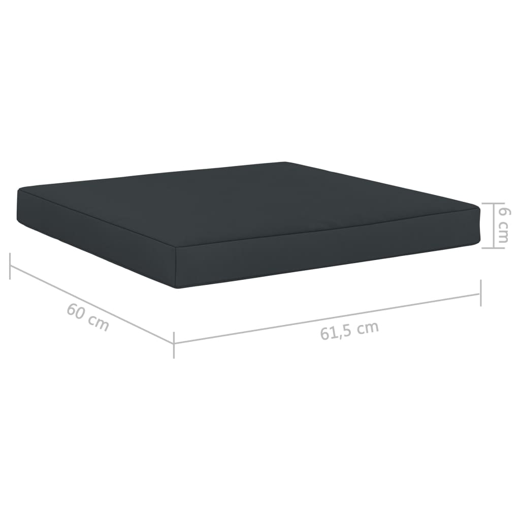 vidaXL Палетна възглавница за под, 60x61,5x6 см, антрацит, плат