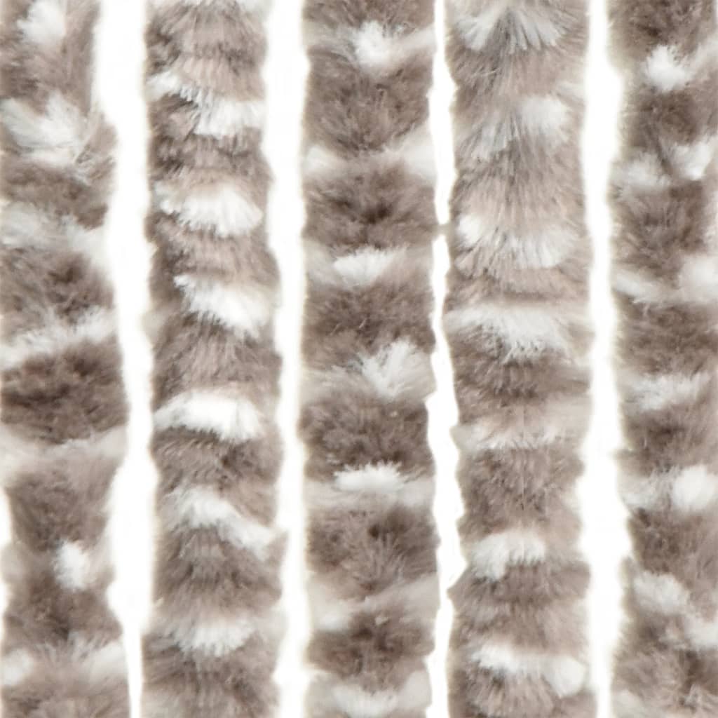 vidaXL Ресни за врата против мухи, таупе и бяло, 100x230 см, шенил