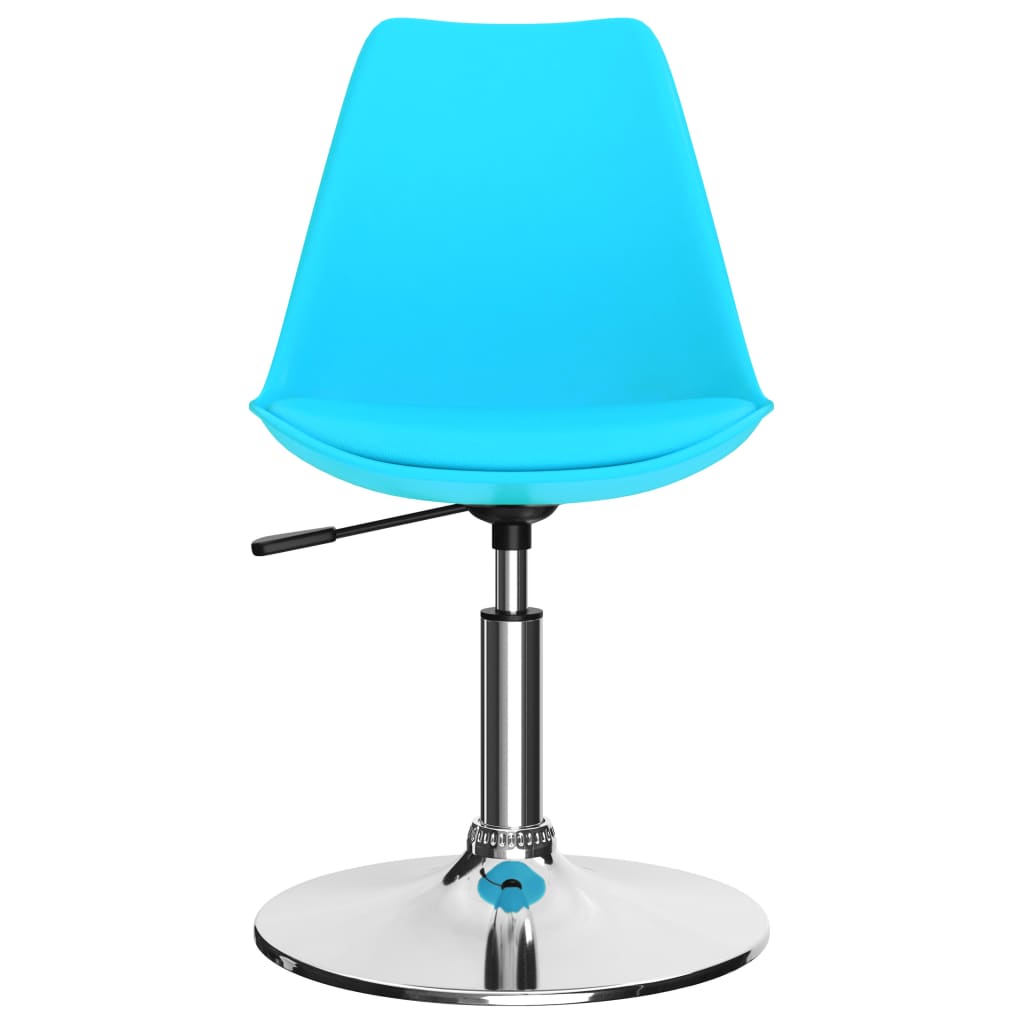 vidaXL Въртящи се трапезни столове, 2 бр, сини, изкуствена кожа