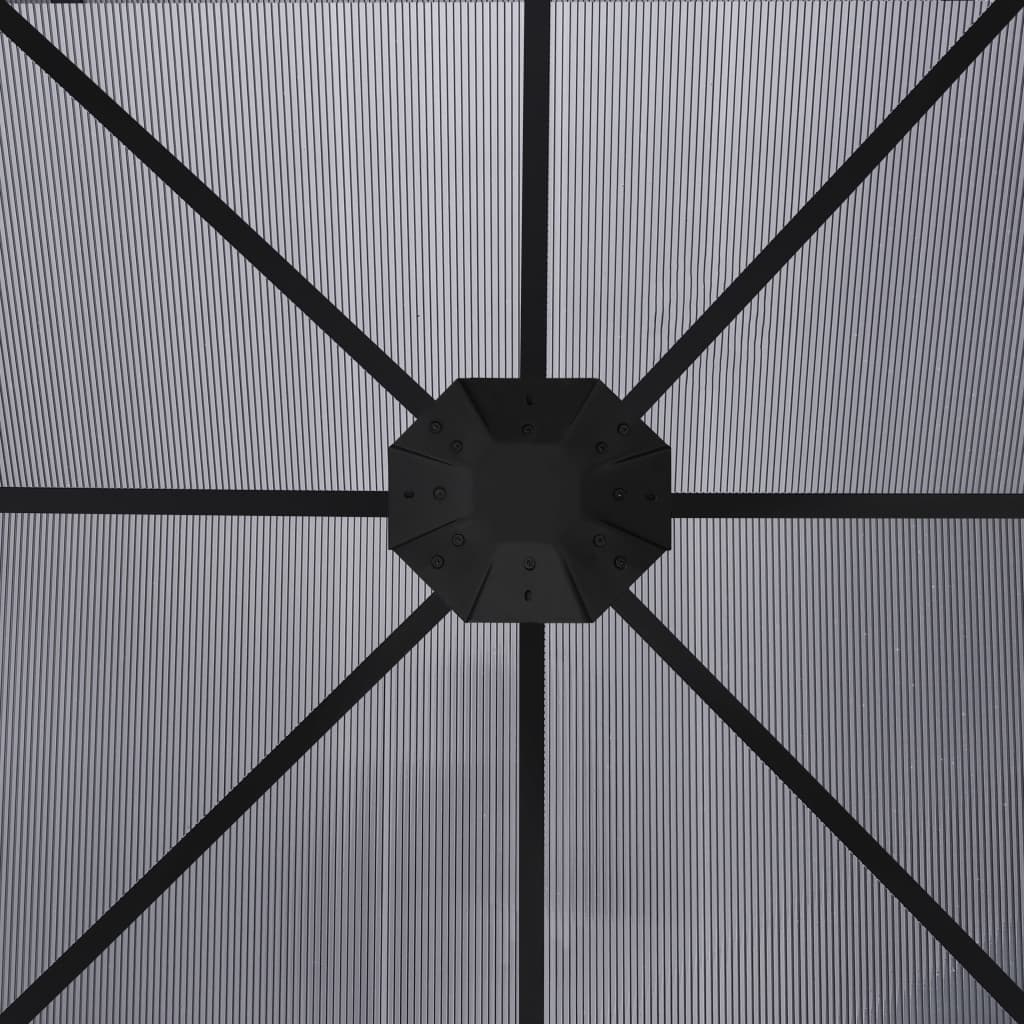 vidaXL Градинска шатра със завеси, 300x300x265 см, антрацит