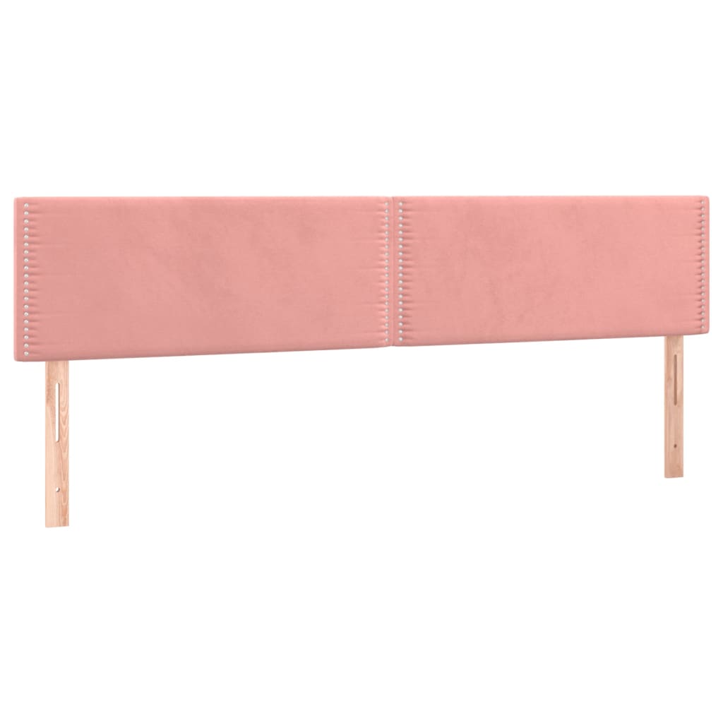 vidaXL Горна табла за легло, 2 бр, розова, 100x5x78/88 см, кадифе