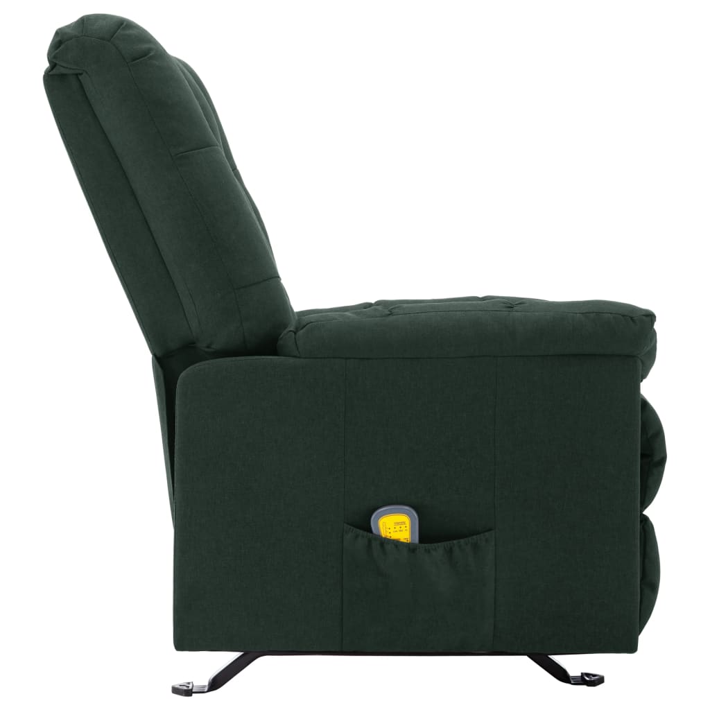 vidaXL Масажен наклоняем стол, тъмнозелен, текстил