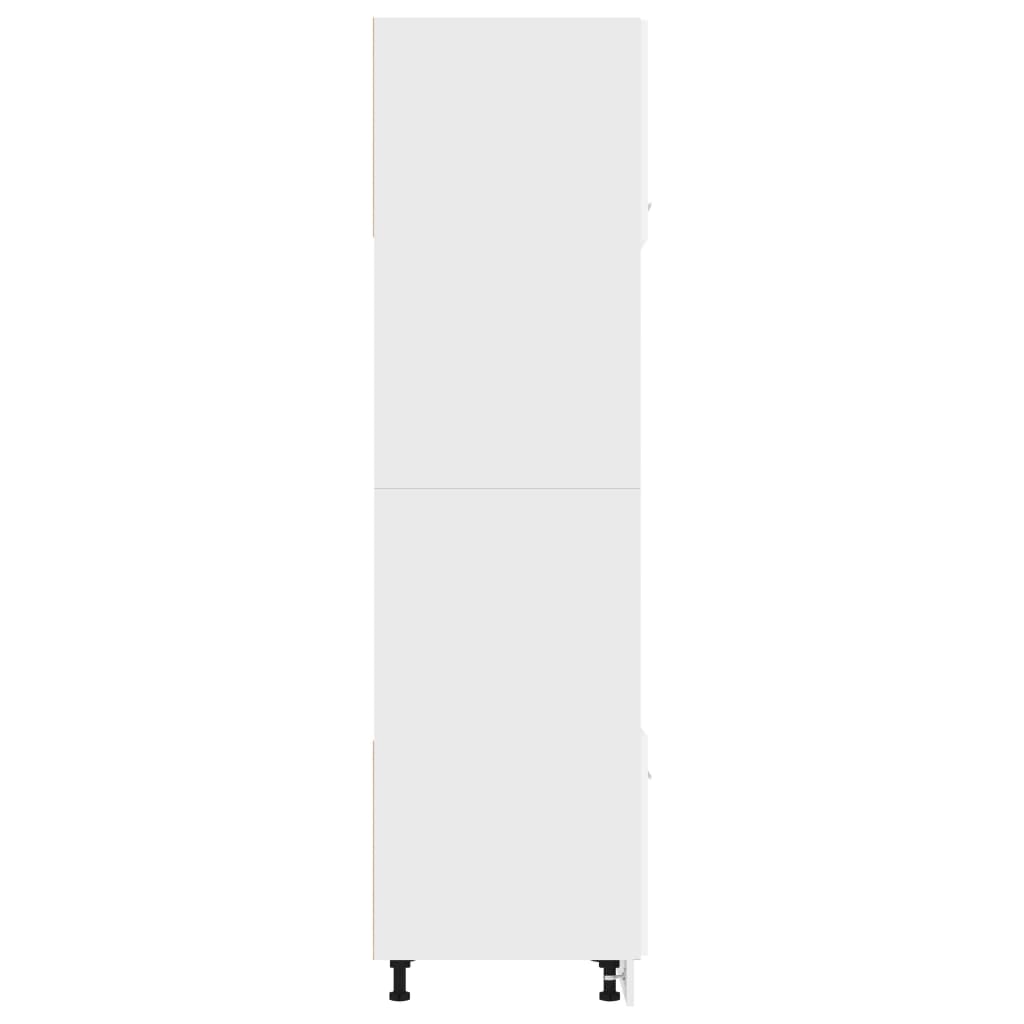 vidaXL Шкаф за микровълнова, бял гланц, 60x57x207 см, ПДЧ