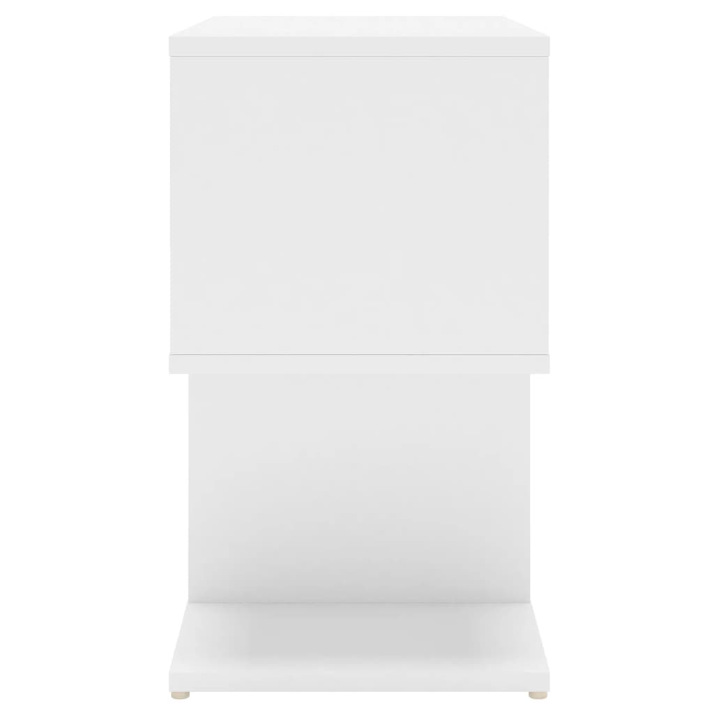 vidaXL Нощно шкафче, бяло, 50x30x51,5 см, ПДЧ