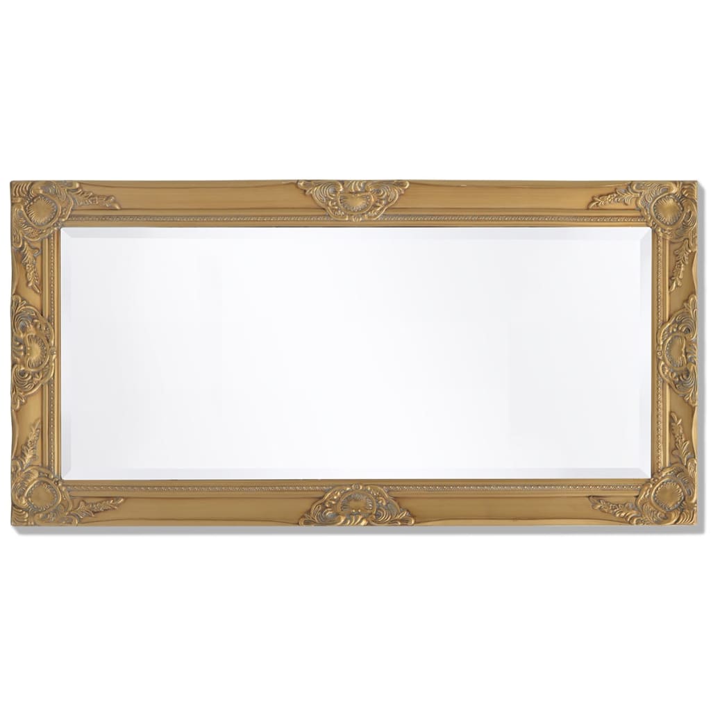 vidaXL Стенно огледало, бароков стил, 100x50 см, златисто
