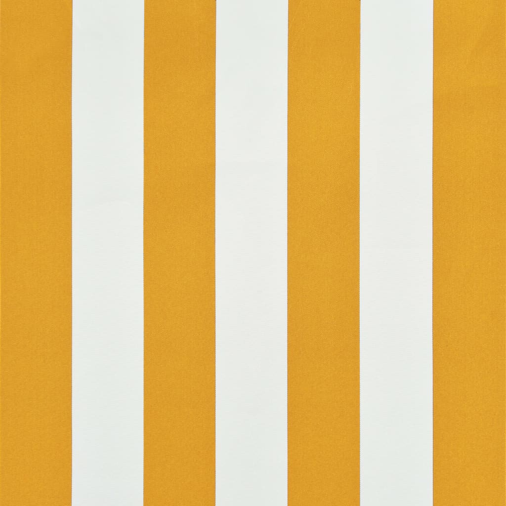 vidaXL Сенник с падащо рамо, 150x150 см, жълто и бяло