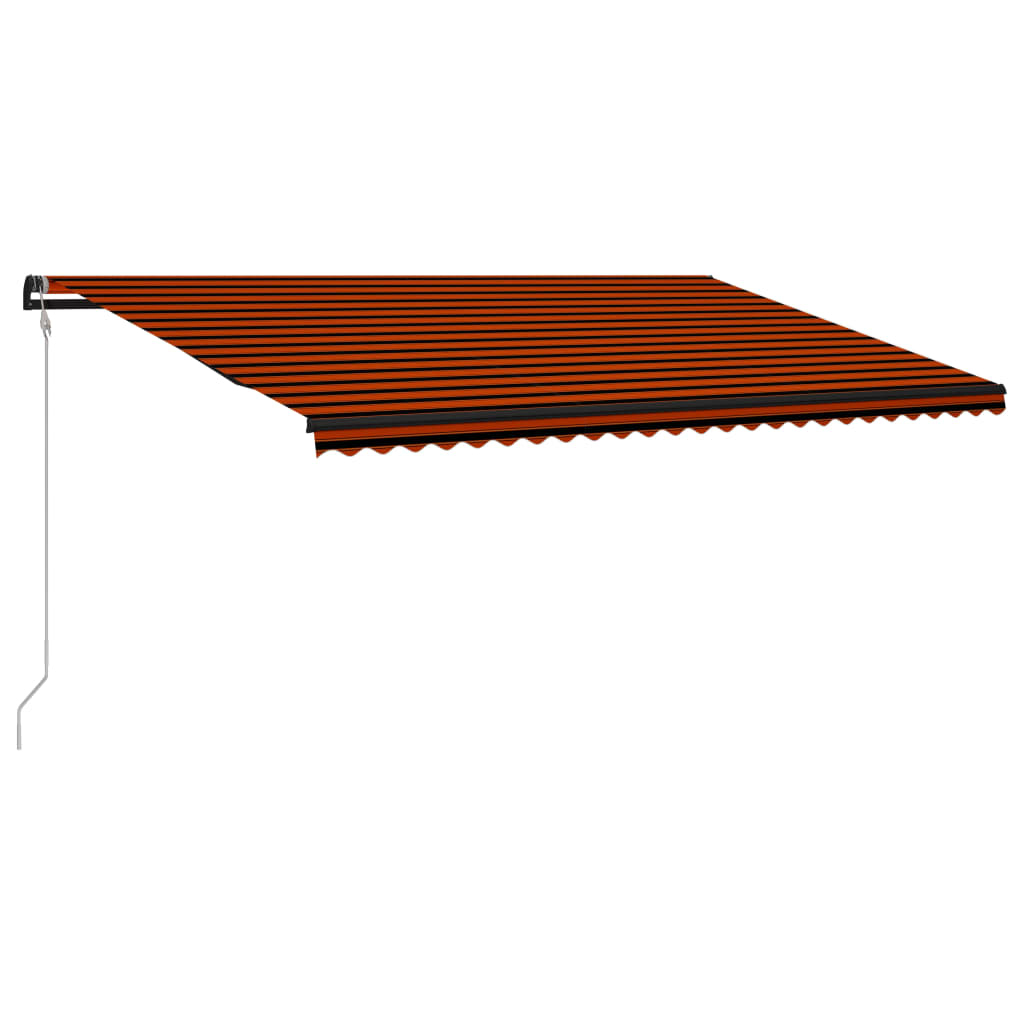 vidaXL Автоматично прибиращ се сенник, 600x300 см, оранжево и кафяво