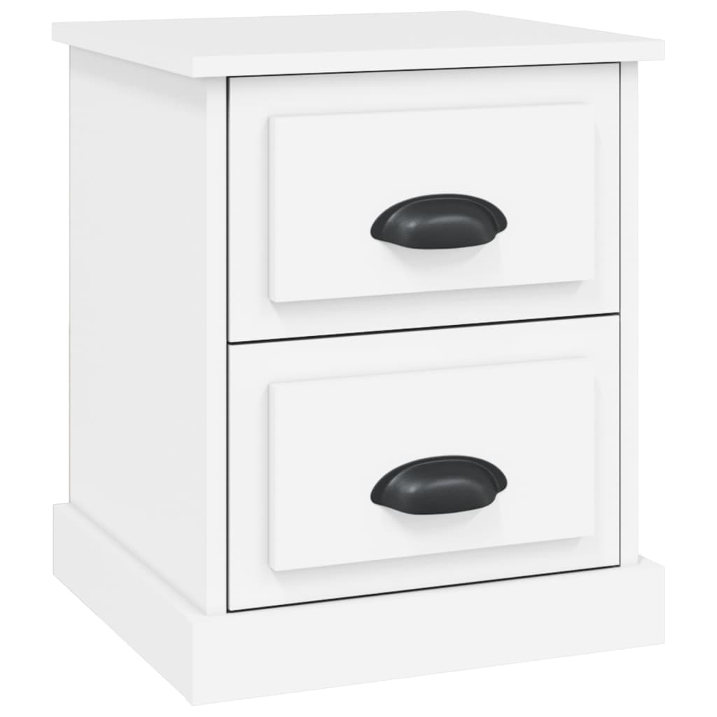 vidaXL Нощно шкафче, бяло, 39x39x47,5 см, инженерно дърво