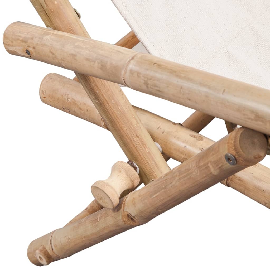 vidaXL Плажен стол, бамбук