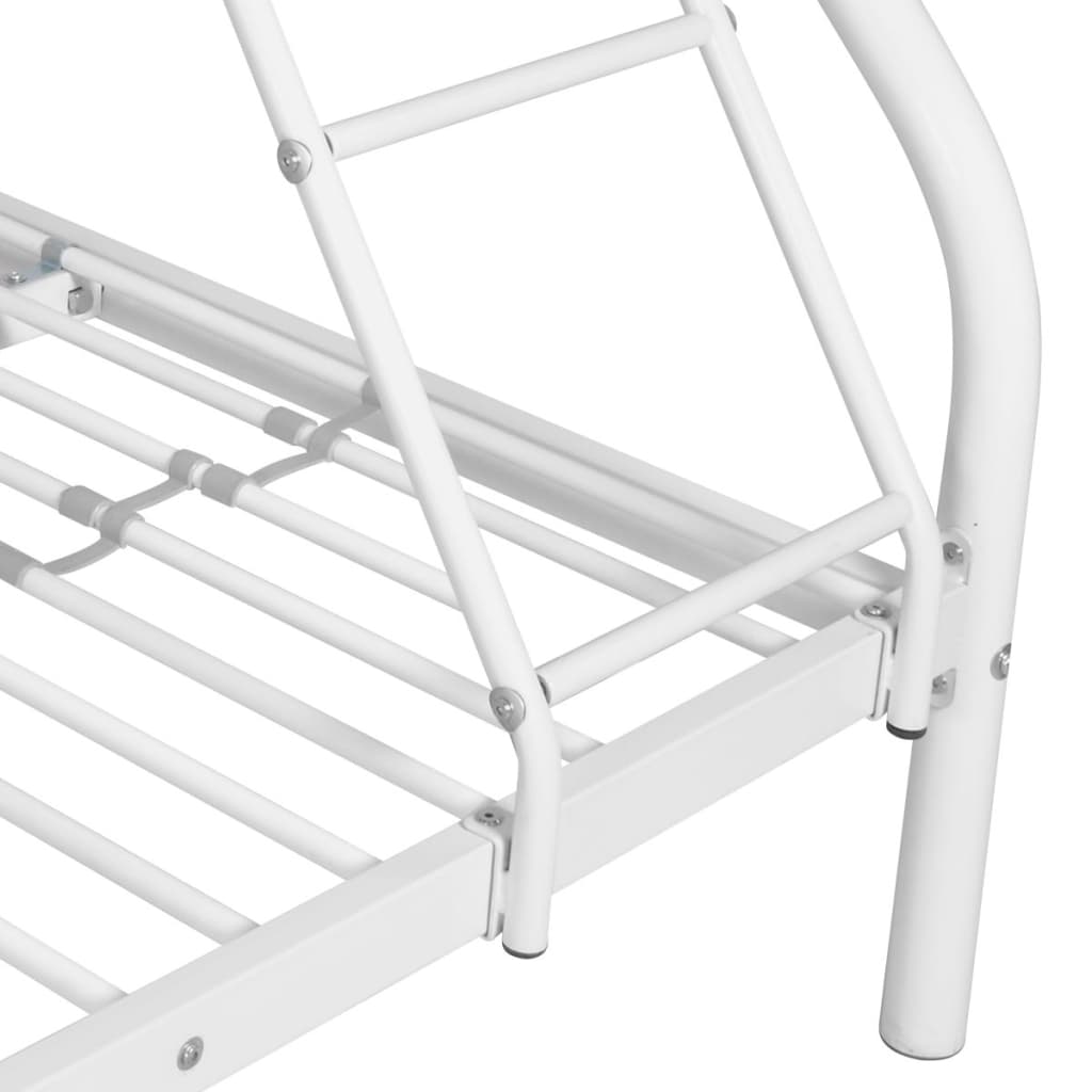 vidaXL Детска двуетажна рамка за легло бяла метал 140x200/90x200 см