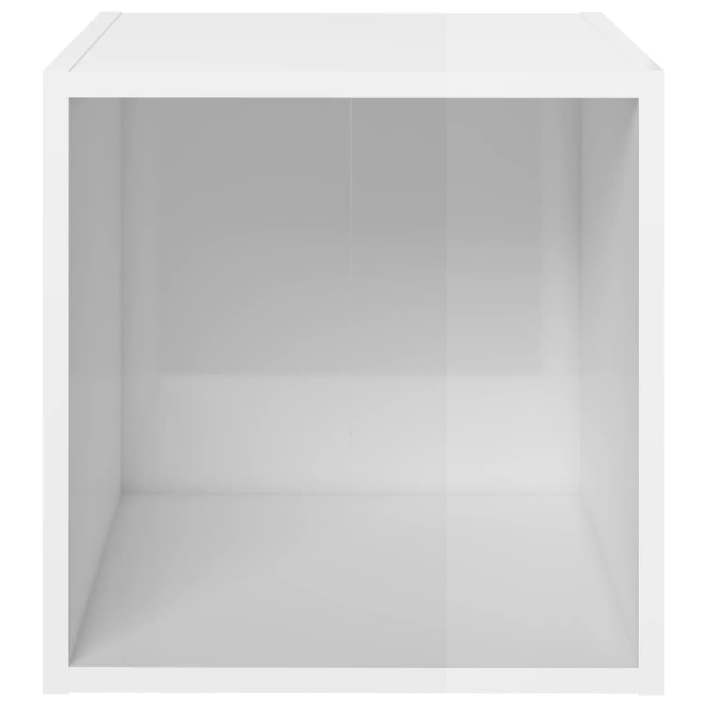 vidaXL ТВ шкафове, 4 бр, бял гланц, 37x35x37 см, ПДЧ