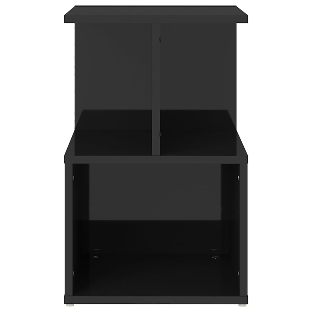 vidaXL Нощно шкафче, черен гланц, 35x35x55 см, ПДЧ