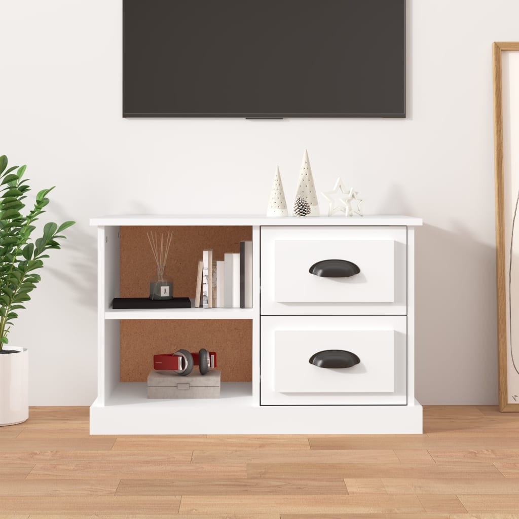 vidaXL ТВ шкаф, бял, 73x35,5x47,5 см, инженерно дърво