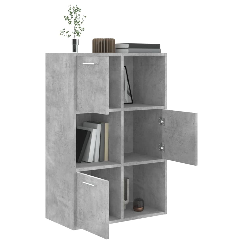 vidaXL Шкаф за съхранение, бетонно сив, 60x29,5x90 см, ПДЧ