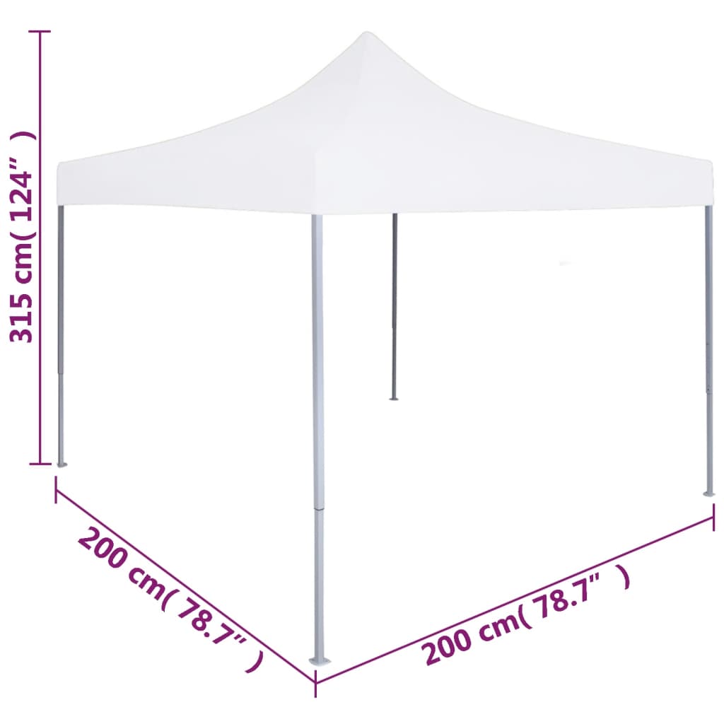vidaXL Професионална сгъваема парти шатра, 2x2 м, стомана, бяла