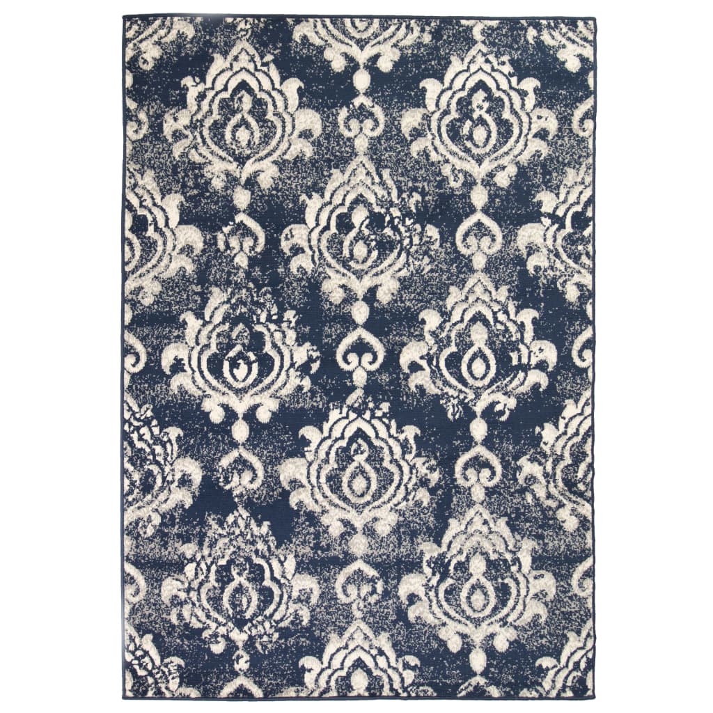 vidaXL Модерен килим, пейсли дизайн, 80x150 см, бежово/синьо