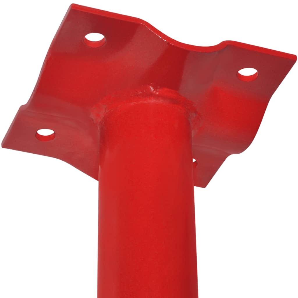 vidaXL Телескопична подпора тип хюнебек, 280 см, червена