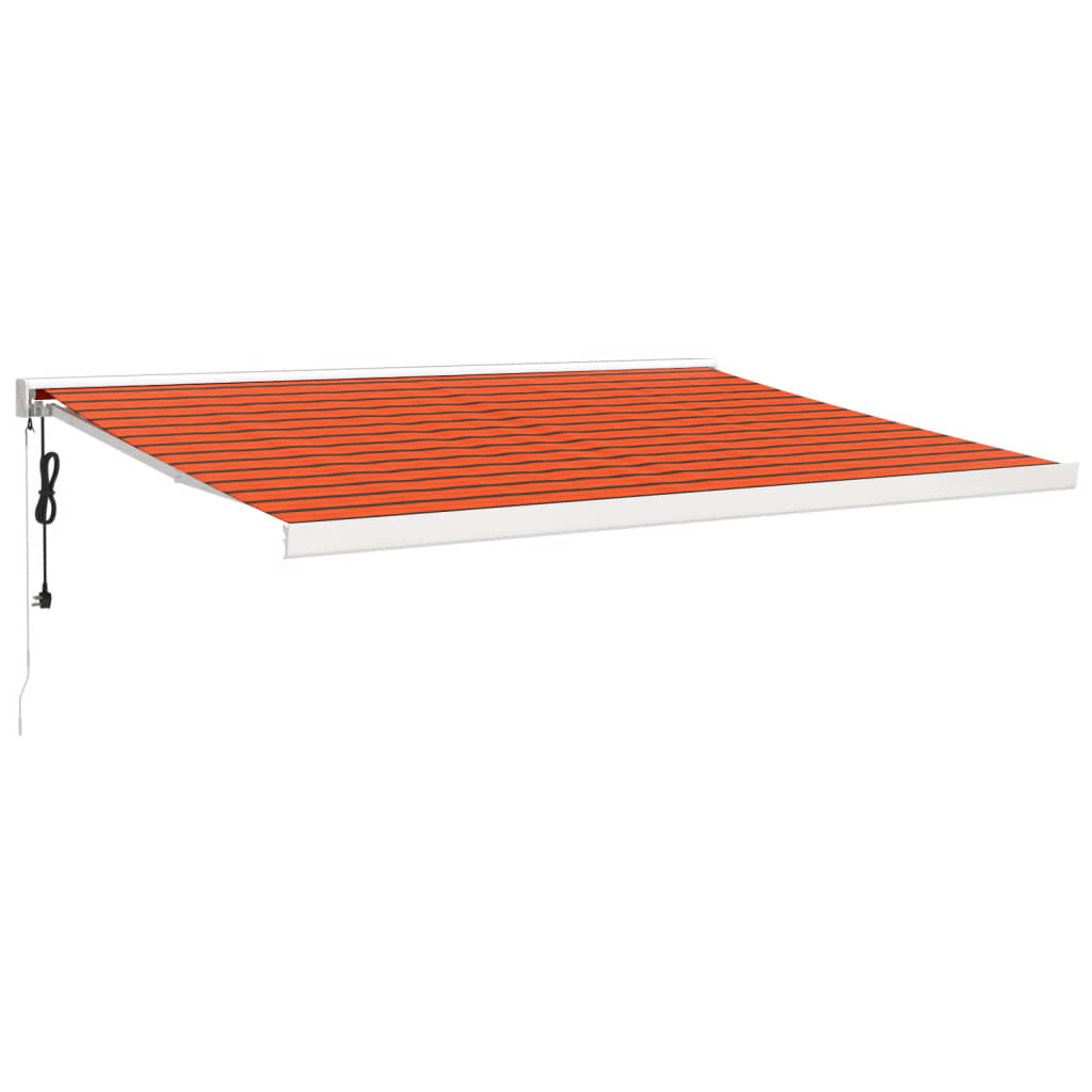 vidaXL Прибираща се тента оранжево и кафяво 4,5x3 м плат и алуминий