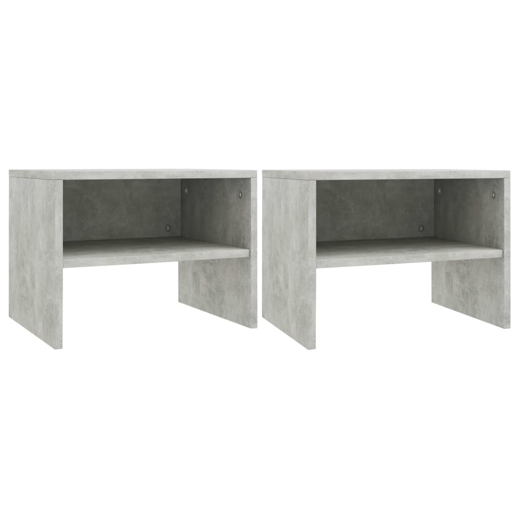 vidaXL Нощни шкафчета, 2 бр, бетоново сиво, 40x30x30 см, ПДЧ