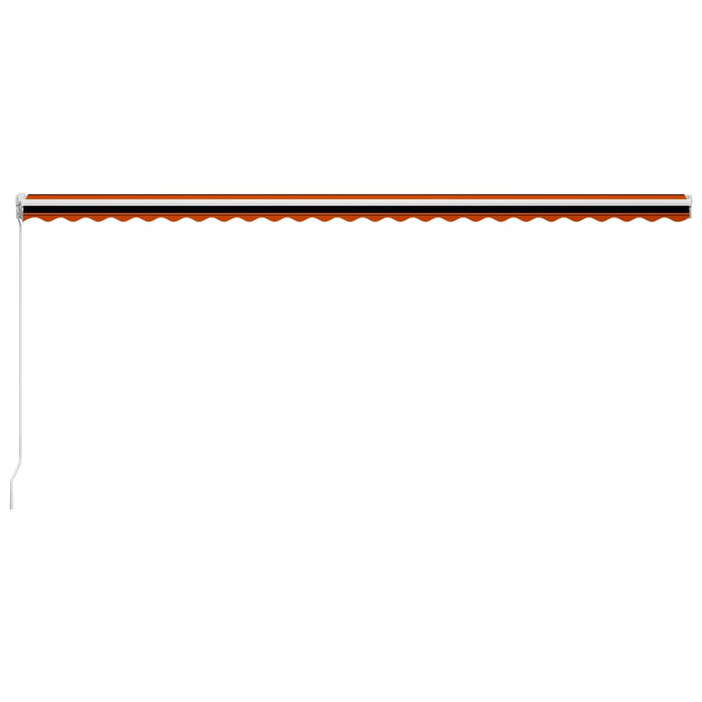 vidaXL Ръчно прибиращ се сенник, 600x300 см, оранжево и кафяво