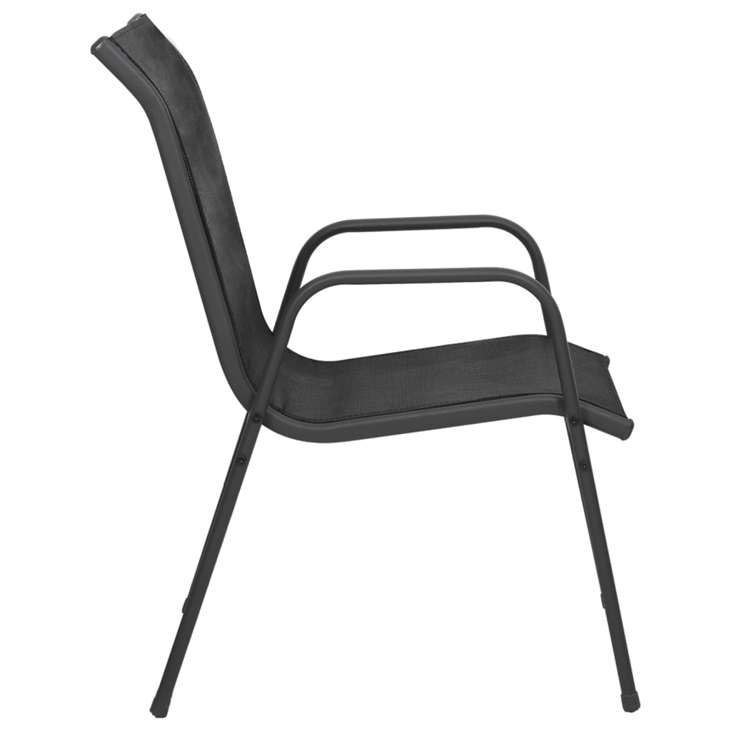 vidaXL Градински столове, 2 бр, стомана и textilene, черни