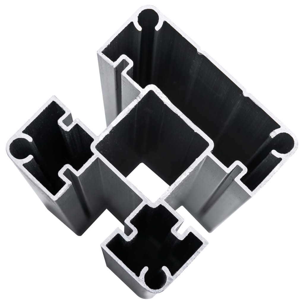 vidaXL Комплект WPC огради 10 квадратни + 1 скосена 1830x186 см сиви