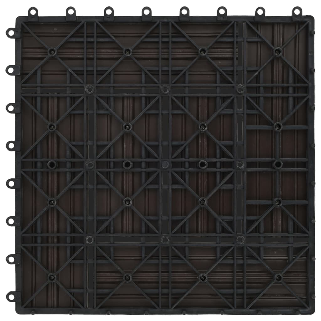 vidaXL 22 бр декинг плочки, 30x30 см, 2 кв.м., WPC, тъмнокафяви