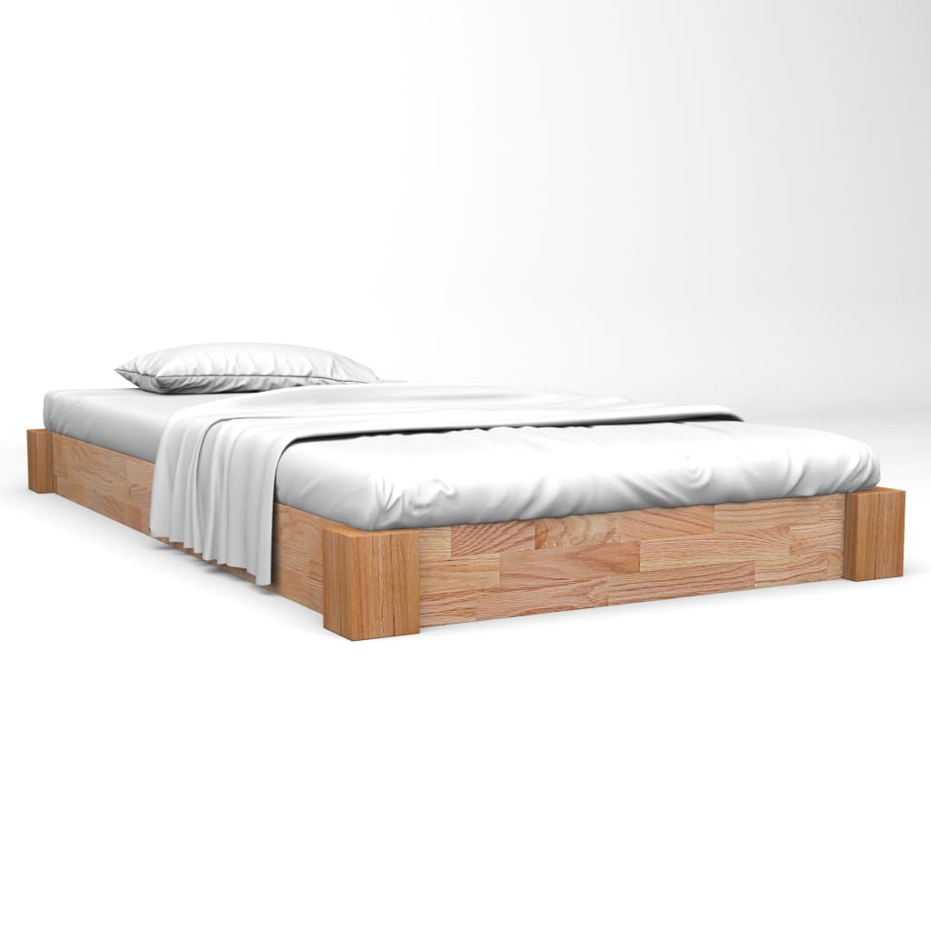 vidaXL Рамка за легло, дъбов масив, 90x200 cм