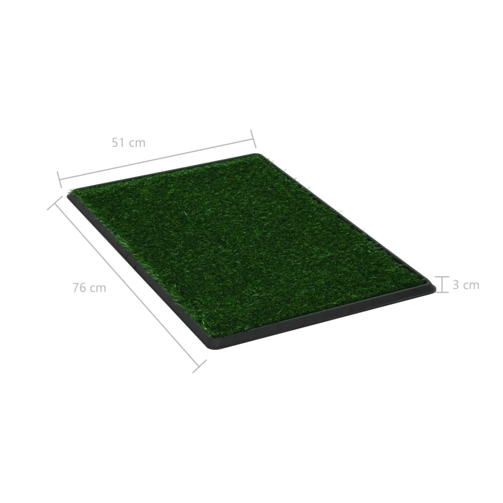 vidaXL Кучешки тоалетни 2 бр тава и изкуствена трева зелени 76x51x3 см