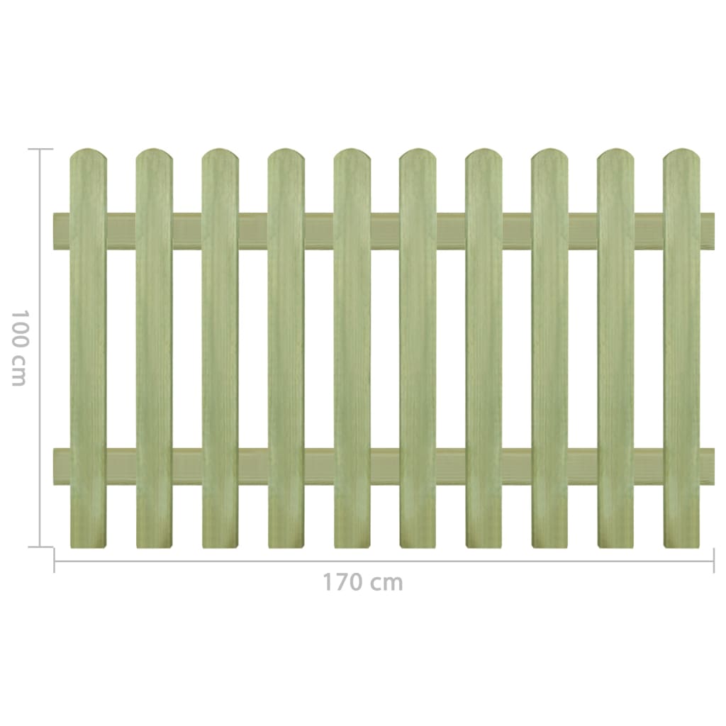 vidaXL Решетъчна ограда, импрегнирано борово дърво, 170x100 см, 6/9 см