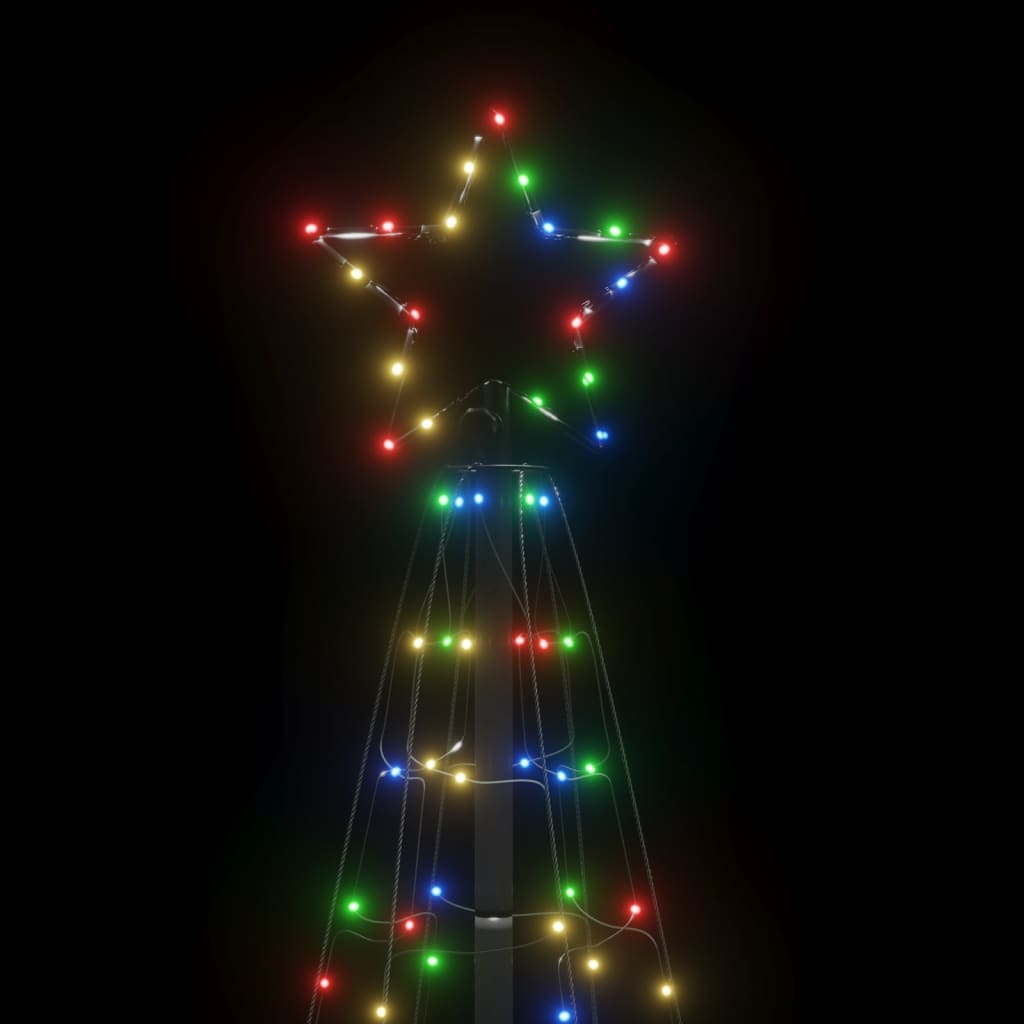 vidaXL Коледна светеща елха с шипове 220 LED цветно 180 см