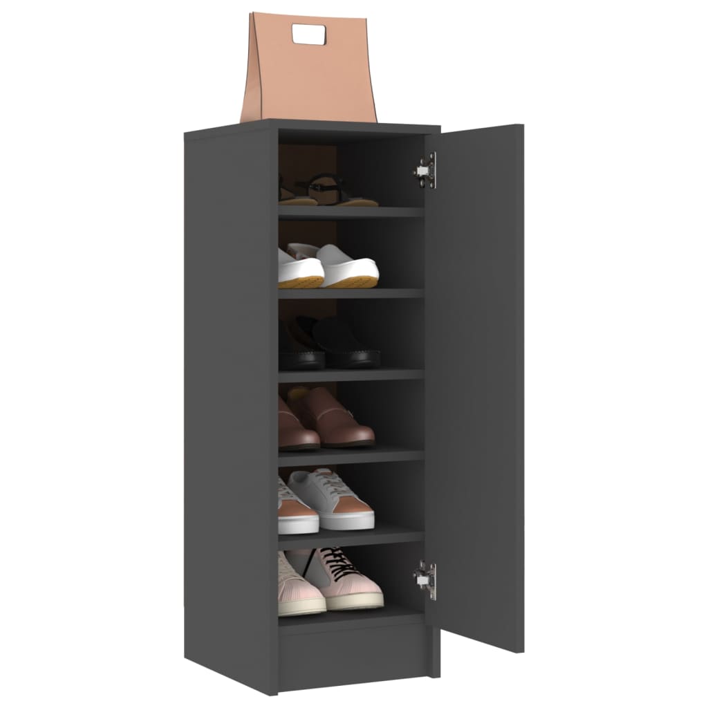 vidaXL Шкаф за обувки, сив, 32x35x92 см, ПДЧ