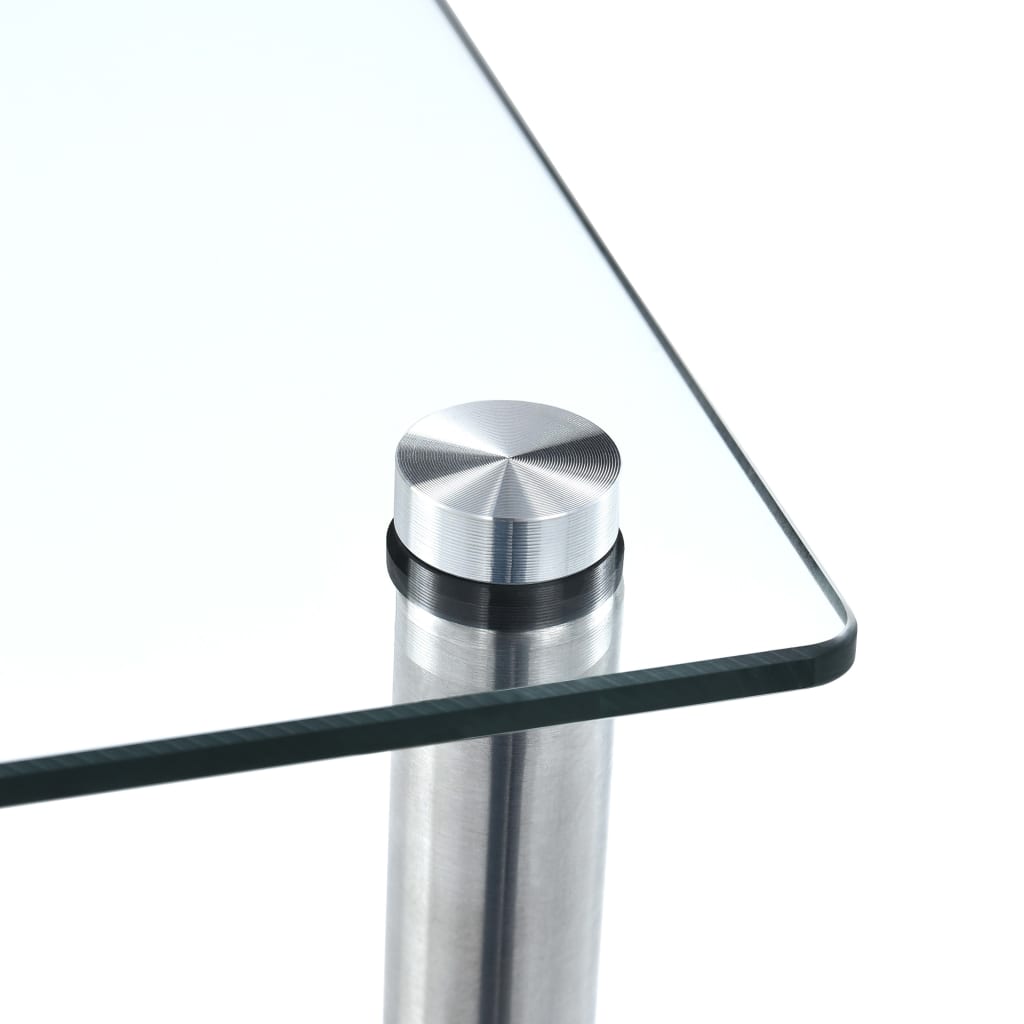 vidaXL Етажерка с 3 рафта, прозрачна, 40x40x67 см, закалено стъкло