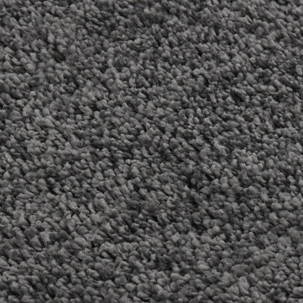 vidaXL Шаги килим, тъмносив, 160x230 см, противоплъзгащ