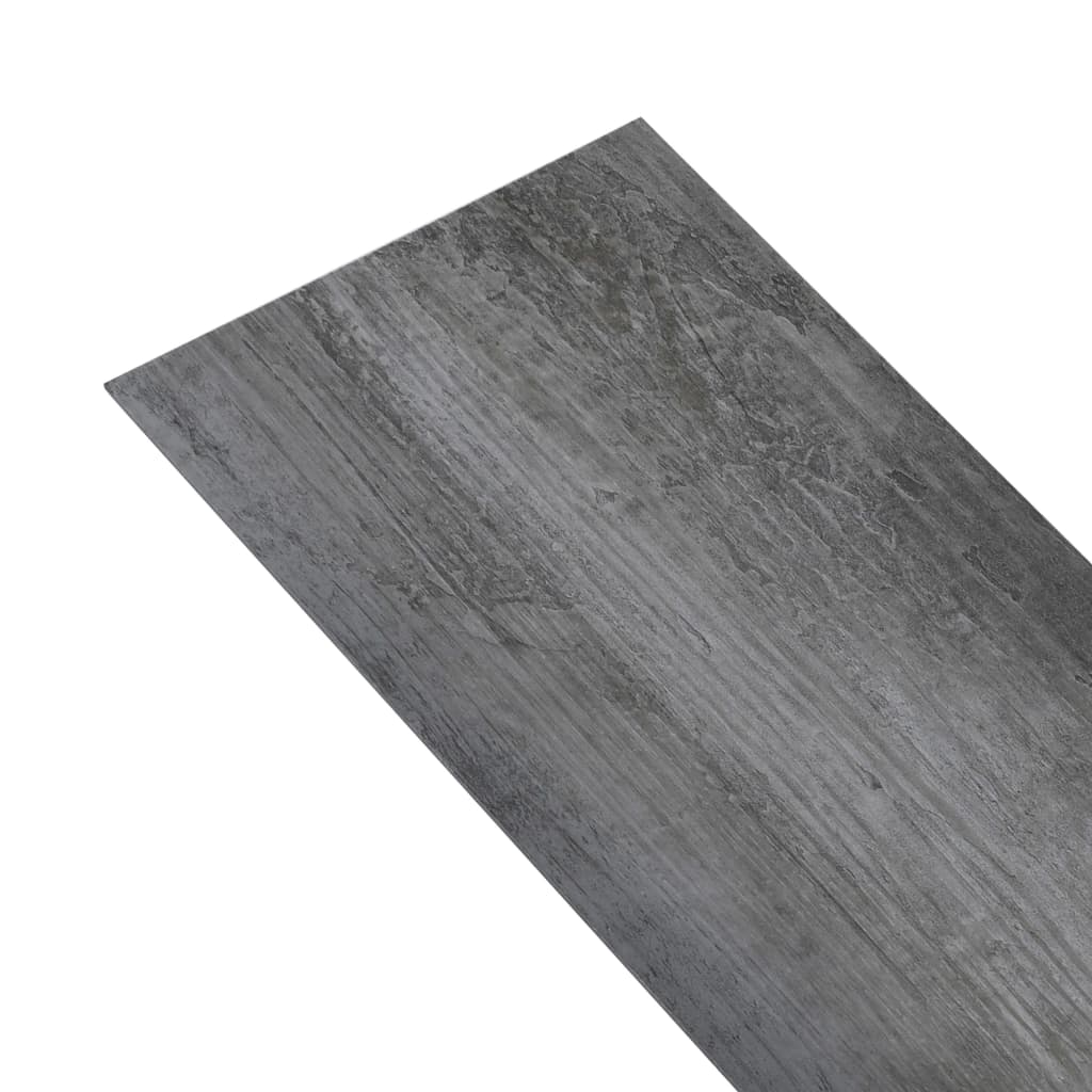 vidaXL Несамозалепващи PVC подови дъски 4,46 м² 3 мм лъскаво сиво