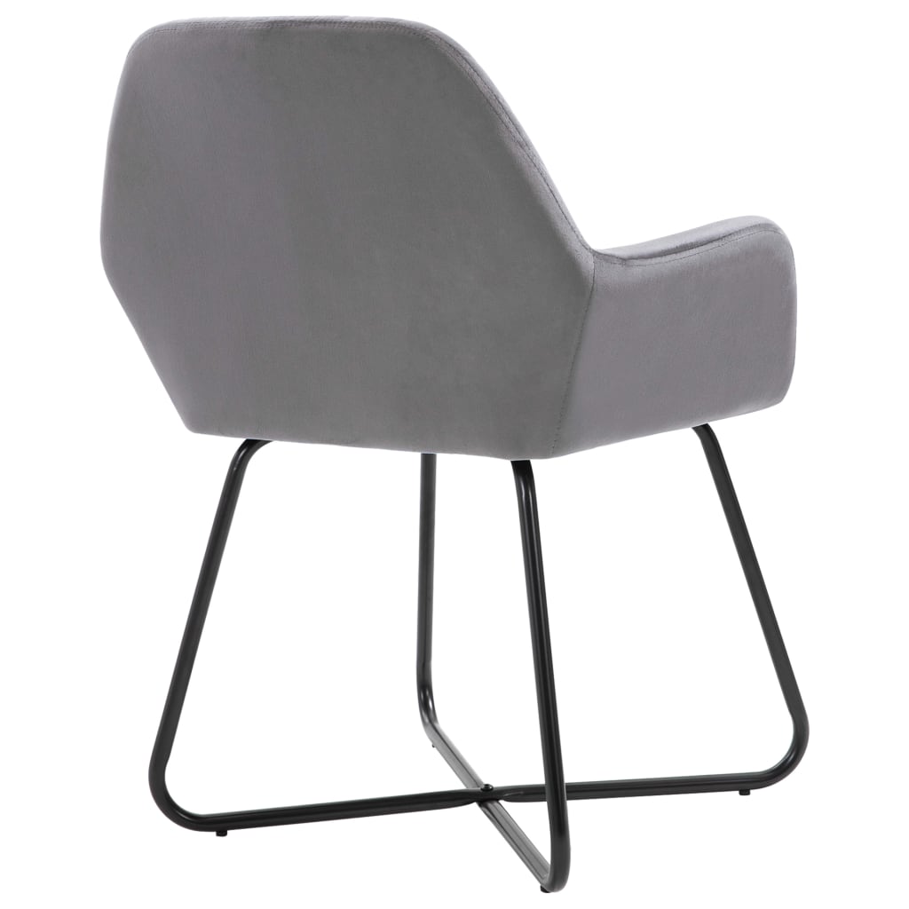 vidaXL Трапезни столове, 2 бр, сиви, кадифе