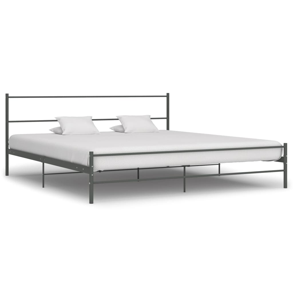 vidaXL Рамка за легло, сива, метал, 180x200 см