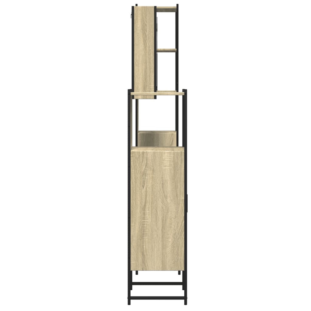vidaXL Комплект шкафове за баня от 4 части инженерно дърво Дъб сонома