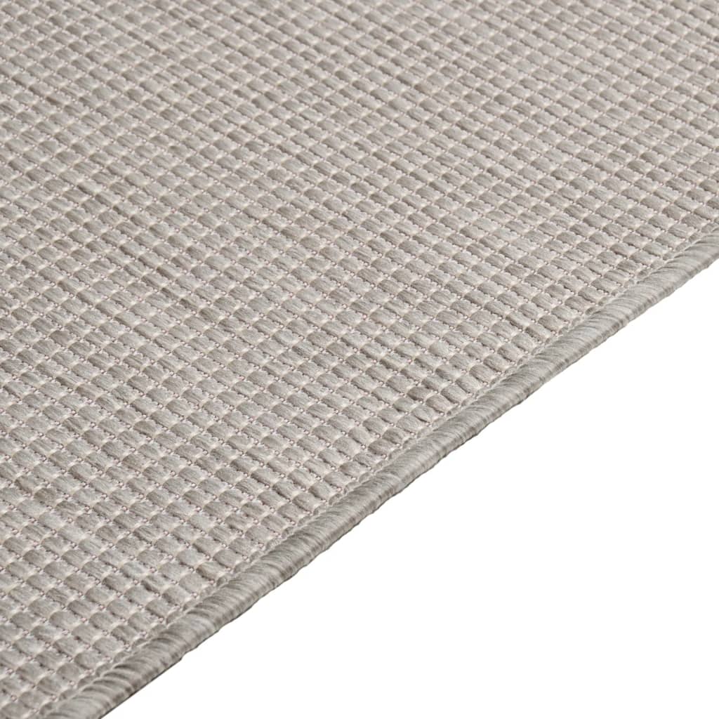 vidaXL Градински плоскотъкан килим, 80x150 см, таупе