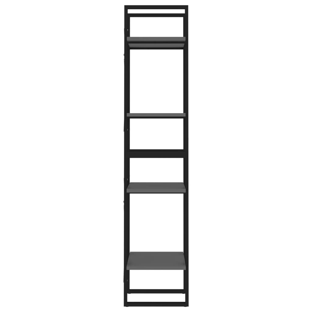 vidaXL 4-етажна библиотека, сива, 40x30x140 см, ПДЧ