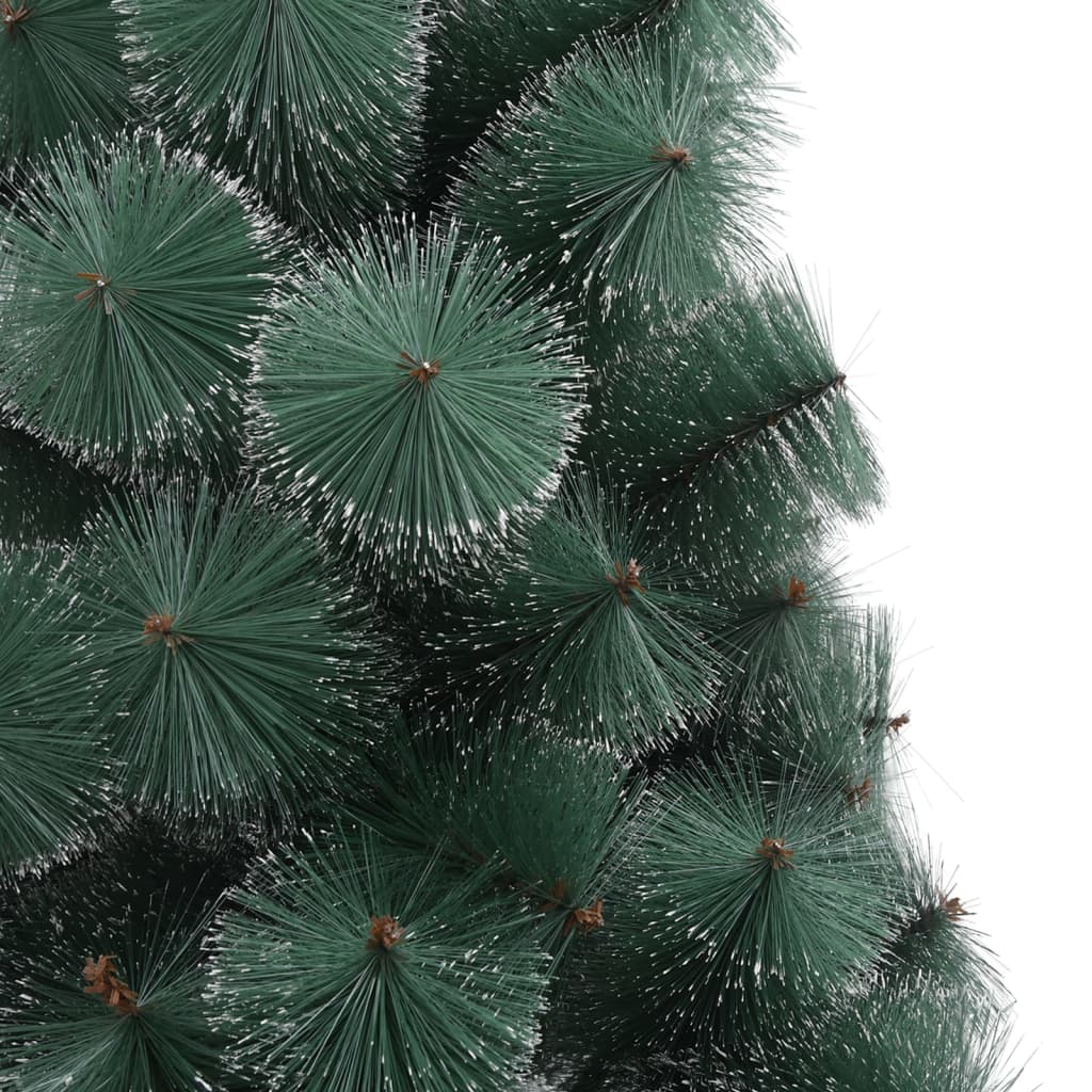 vidaXL Изкуствена осветена коледна елха със стойка зелена 240 см PET