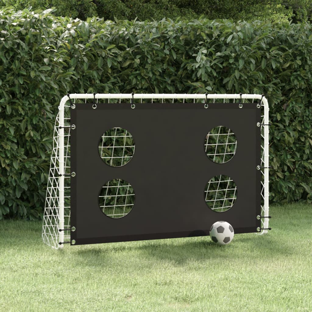 vidaXL Футболна врата с мрежа и стена мишена, стомана, 184x61x122 см