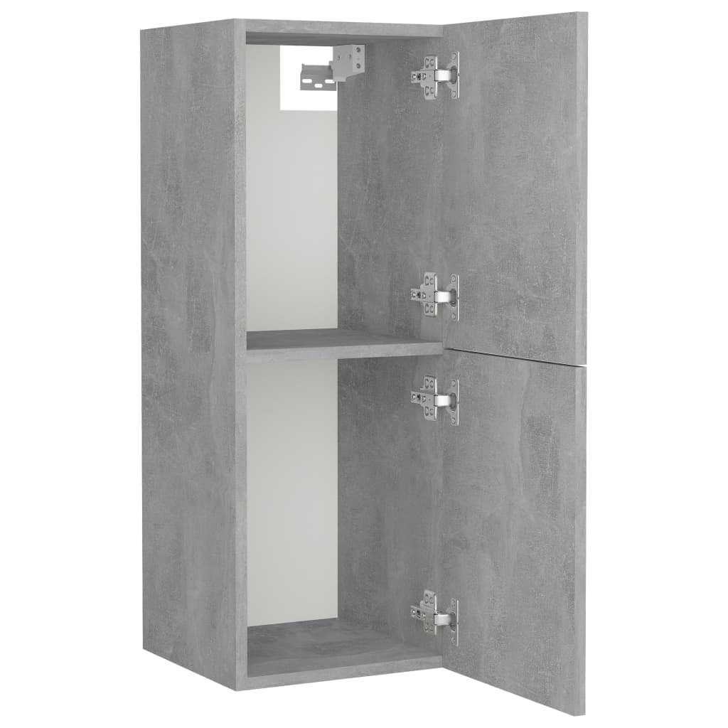 vidaXL Комплект мебели за баня, бетонно сив, ПДЧ