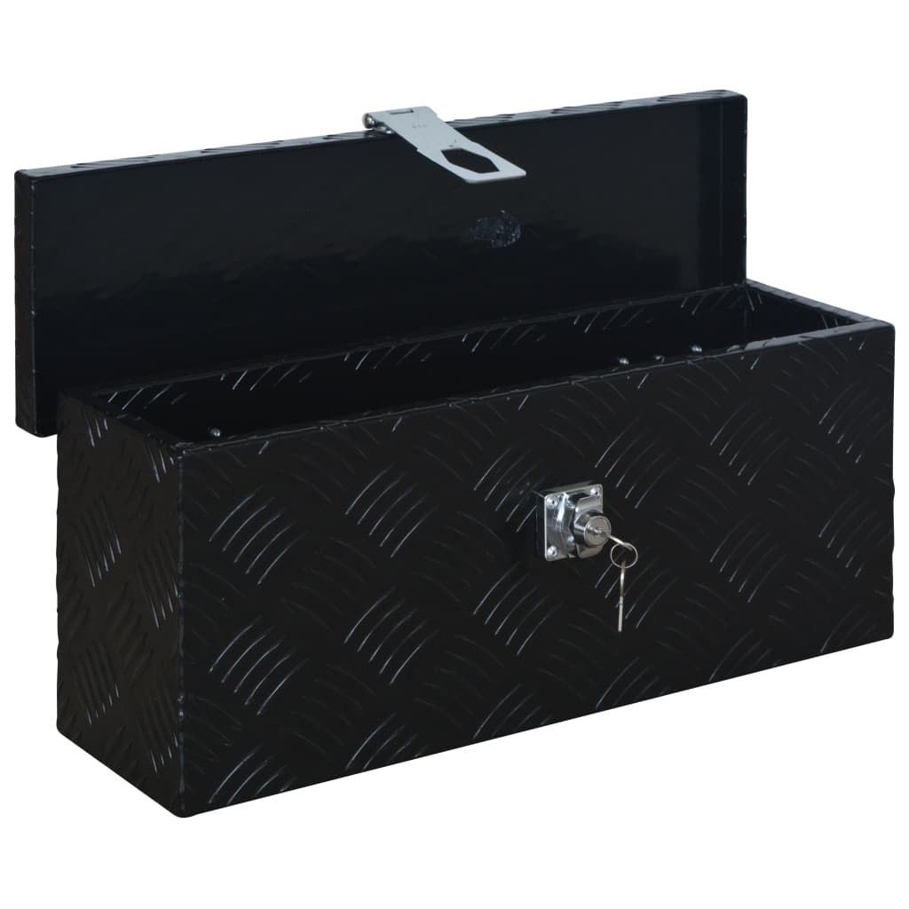 vidaXL Алуминиева кутия, 485x140x200 мм, черна