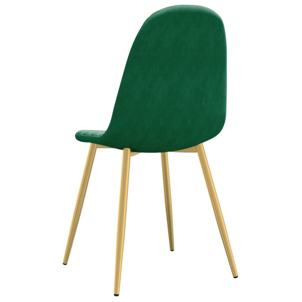 vidaXL Трапезни столове, 2 бр, тъмнозелени, кадифе