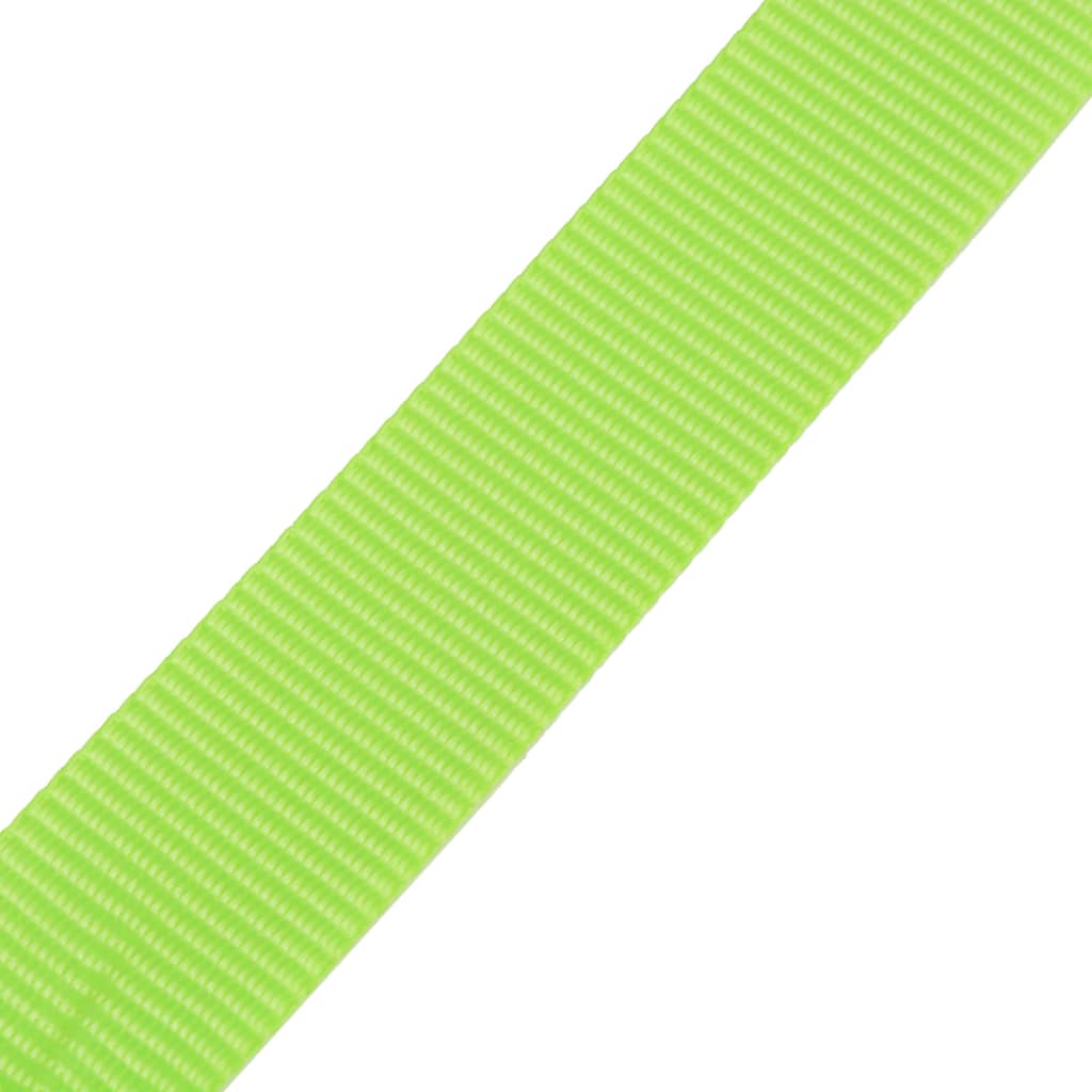 vidaXL Ремъци, 10 бр, 0,25 тона, 5mx25mm, флуоресцентно зелено