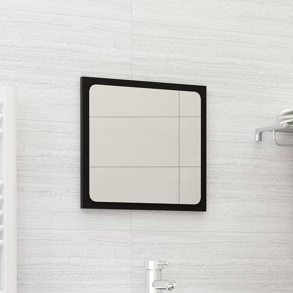 vidaXL Огледало за баня, черно, 40x1,5x37 см, ПДЧ